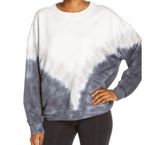 NWT Free People Movement Metti Ombre Sweatshirt In Black/White Combo